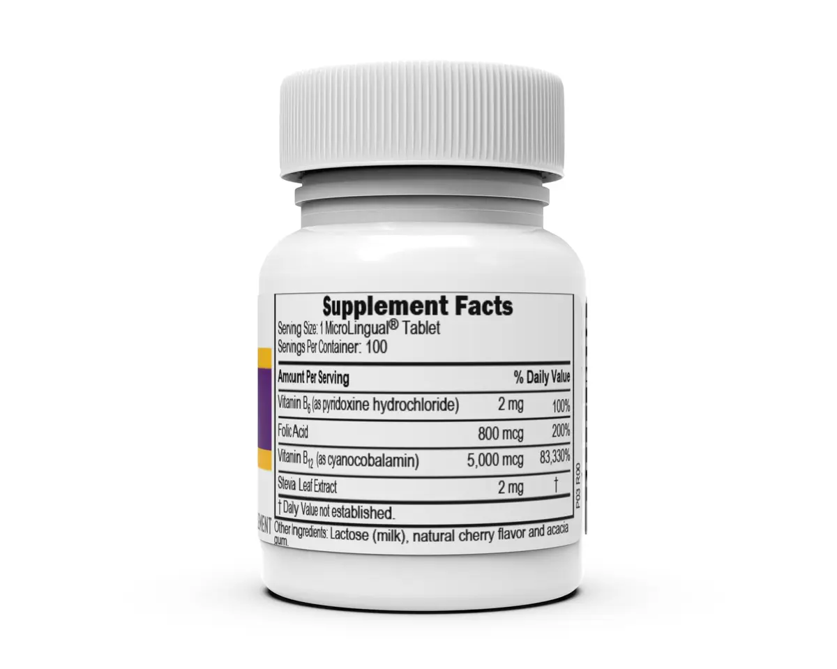 Superior Source No Shot Advanced B-12 2000 mcg, B-6, Folic Acid | MicroLingual Sublingual Tablets - view 4