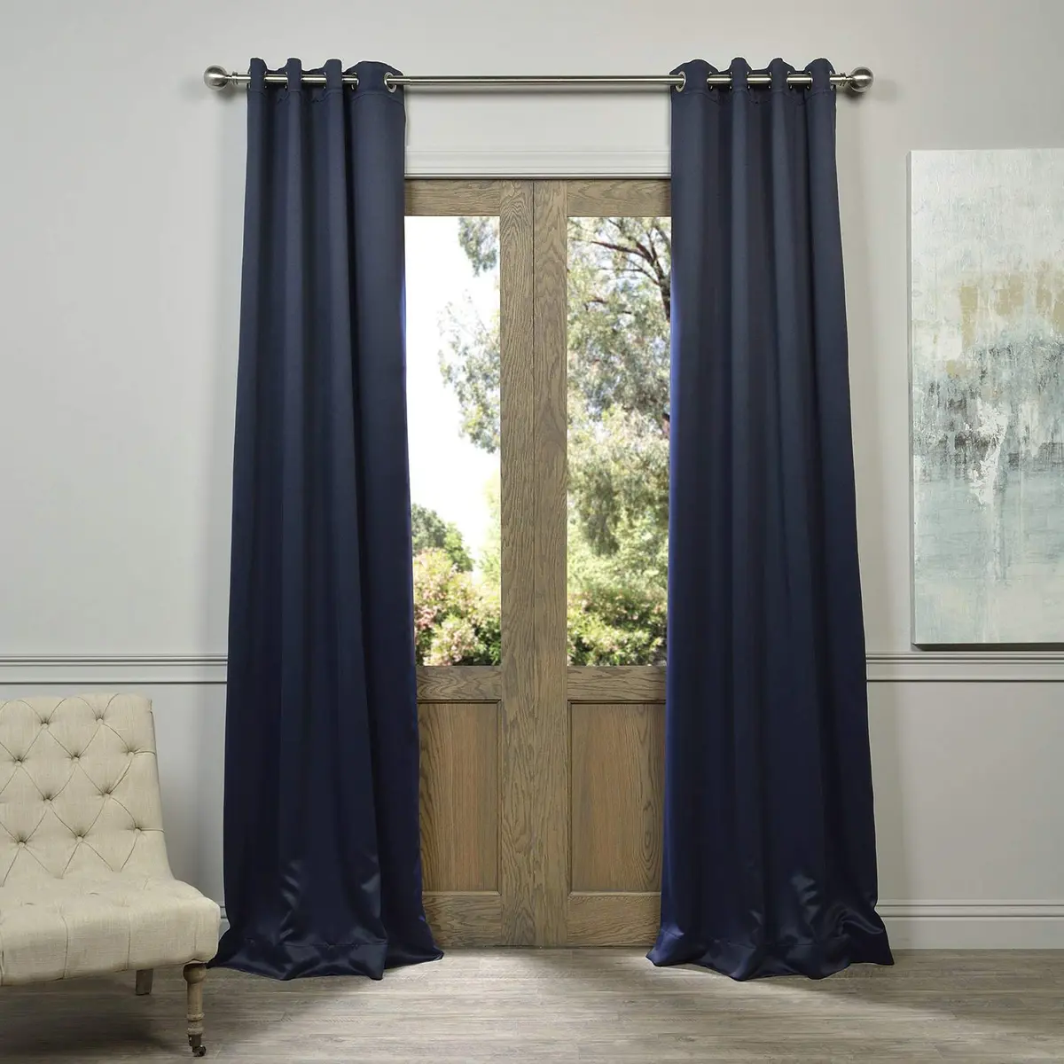 HPD Half Price Drapes Grommet Room Darkening Curtains 50 x 96 Navy Blue | Thermal Insulation & Light Control - main product image