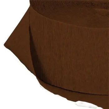Greenbrier Chocolate Brown Crepe Paper Streamers | 2 Rolls, 72.5 Feet Each | Made in USA - main product image