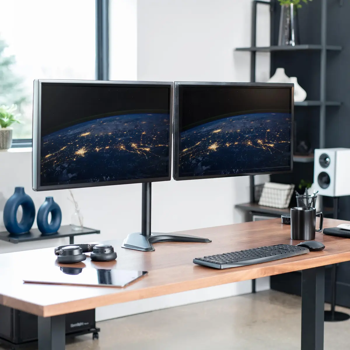 VIVO Dual Monitor Stand for 13-27 Inch Screens | Fully Adjustable, Heavy-Duty, VESA Compatible - view 2