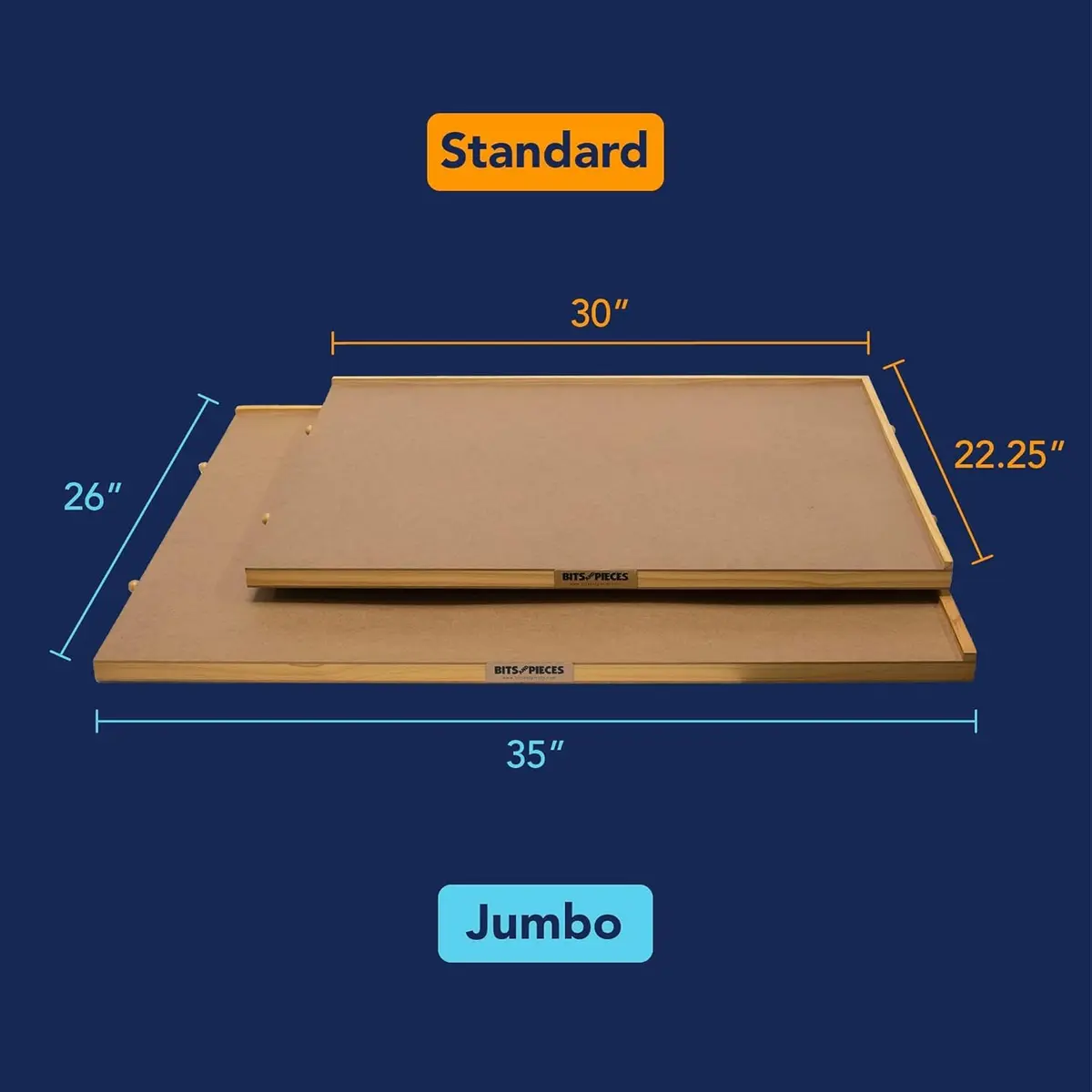 Bits and Pieces Large 1000 Piece Puzzle Board with Drawers | Wooden Puzzle Organizer for Adults & Kids - view 3