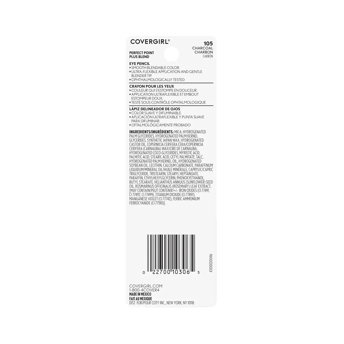 COVERGIRL Perfect Point Plus Blend Eyeliner Pencil 105 Charcoal | Precise & Smudge-Free for Every Look - view 5