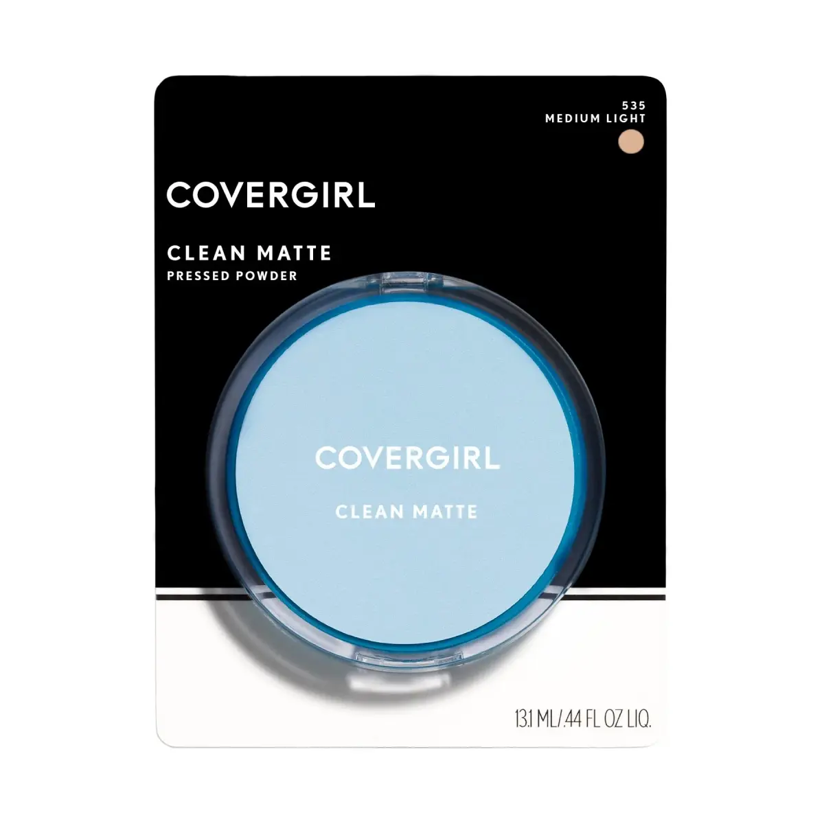 COVERGIRL Clean Matte Pressed Powder, Medium Light 535, 9.92 g (0.35 Oz) | Shine Control for Oily Skin - main product image
