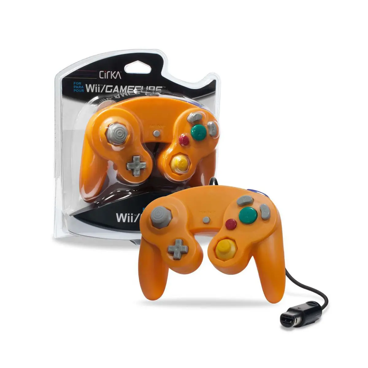 Cirka Wired Controller for GameCube & Wii - Orange | Dual Analog Joysticks & Vibration - main product image