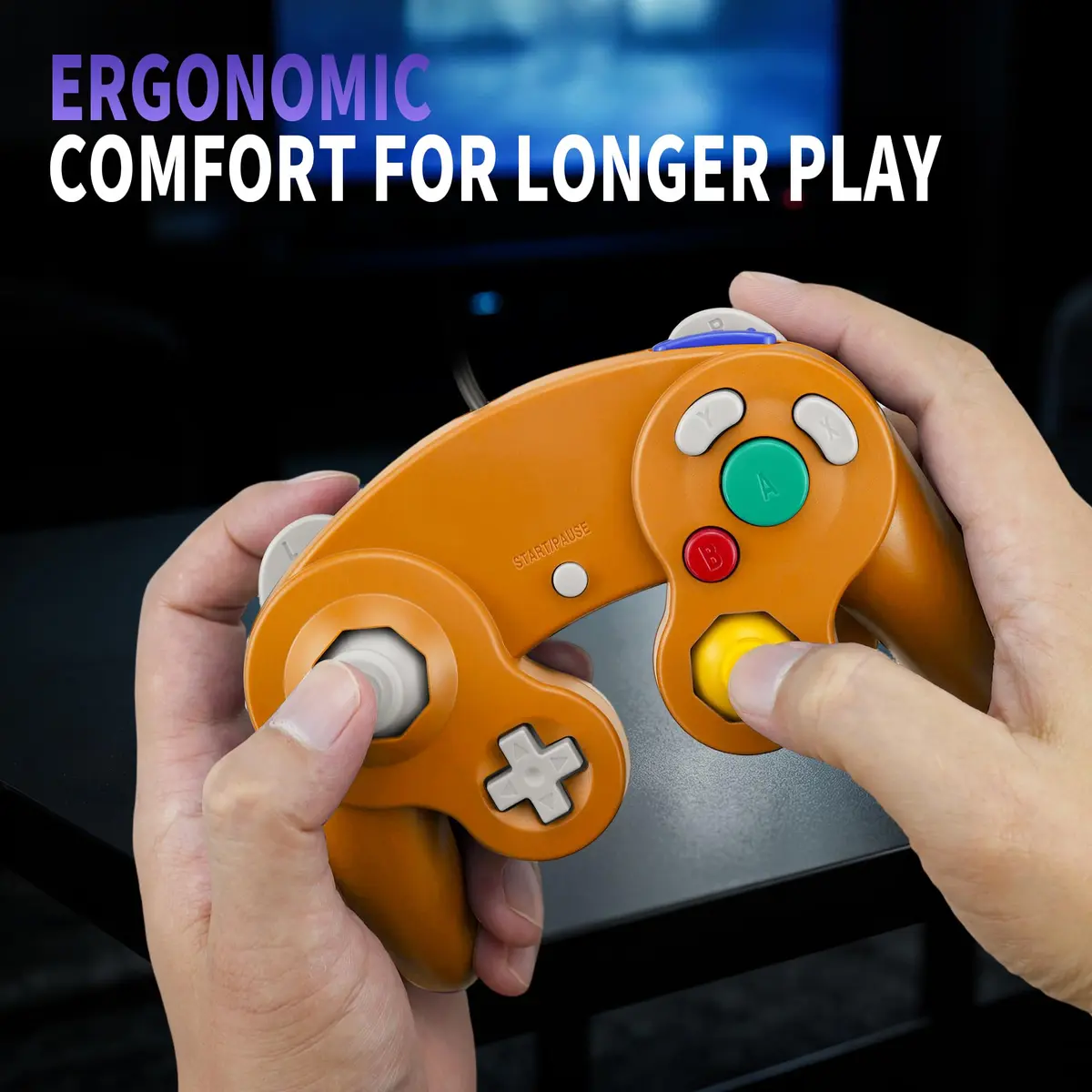 Cirka Wired Controller for GameCube & Wii - Orange | Dual Analog Joysticks & Vibration - view 7