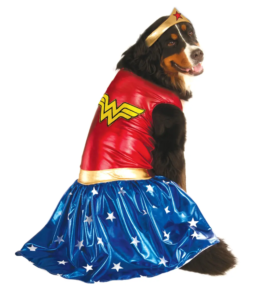 Rubies Wonder Woman Pet Costume Large | Official DC Licensed Pet Dress & Tiara - view 2