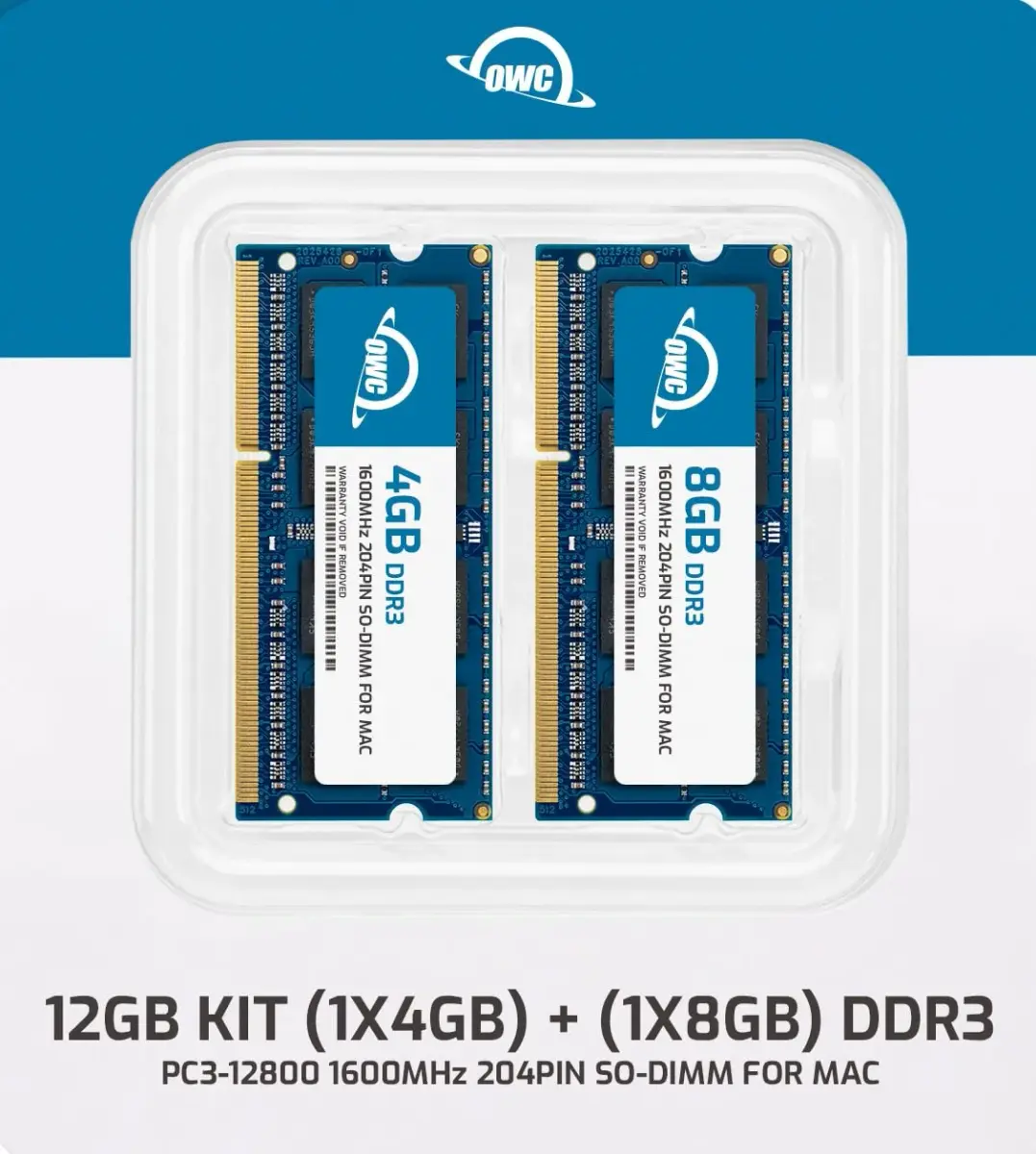 OWC 12GB DDR3L PC3-12800 1600MHz SO-DIMM RAM | 1.35V Non-ECC Laptop Memory - view 2