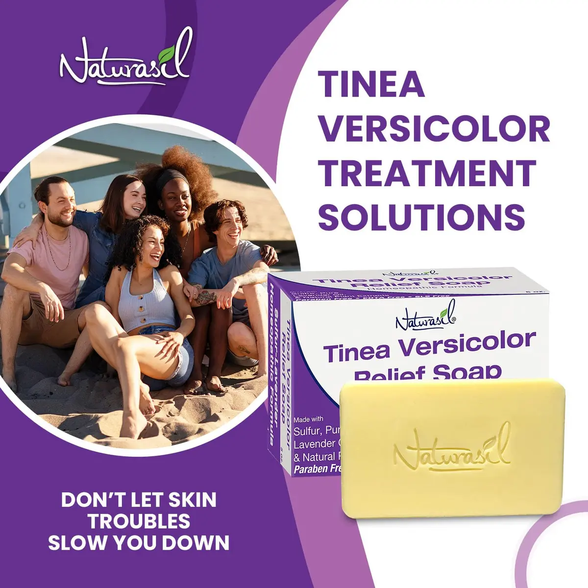 Naturasil Tinea Versicolor Treatment Sulfur Soap 2 Pack | Natural Antifungal Relief for Skin Discoloration - view 8