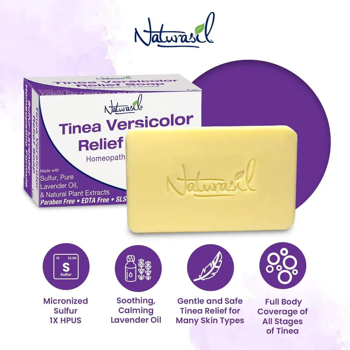 Naturasil Tinea Versicolor Treatment Sulfur Soap 2 Pack | Natural Antifungal Relief for Skin Discoloration - view 3