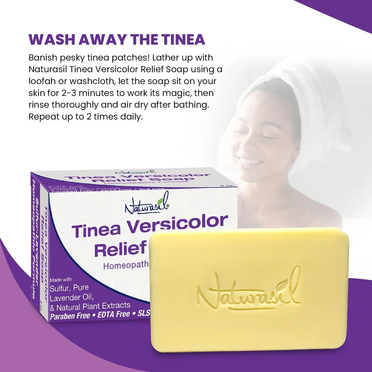 Naturasil Tinea Versicolor Treatment Sulfur Soap 2 Pack | Natural Antifungal Relief for Skin Discoloration - view 4