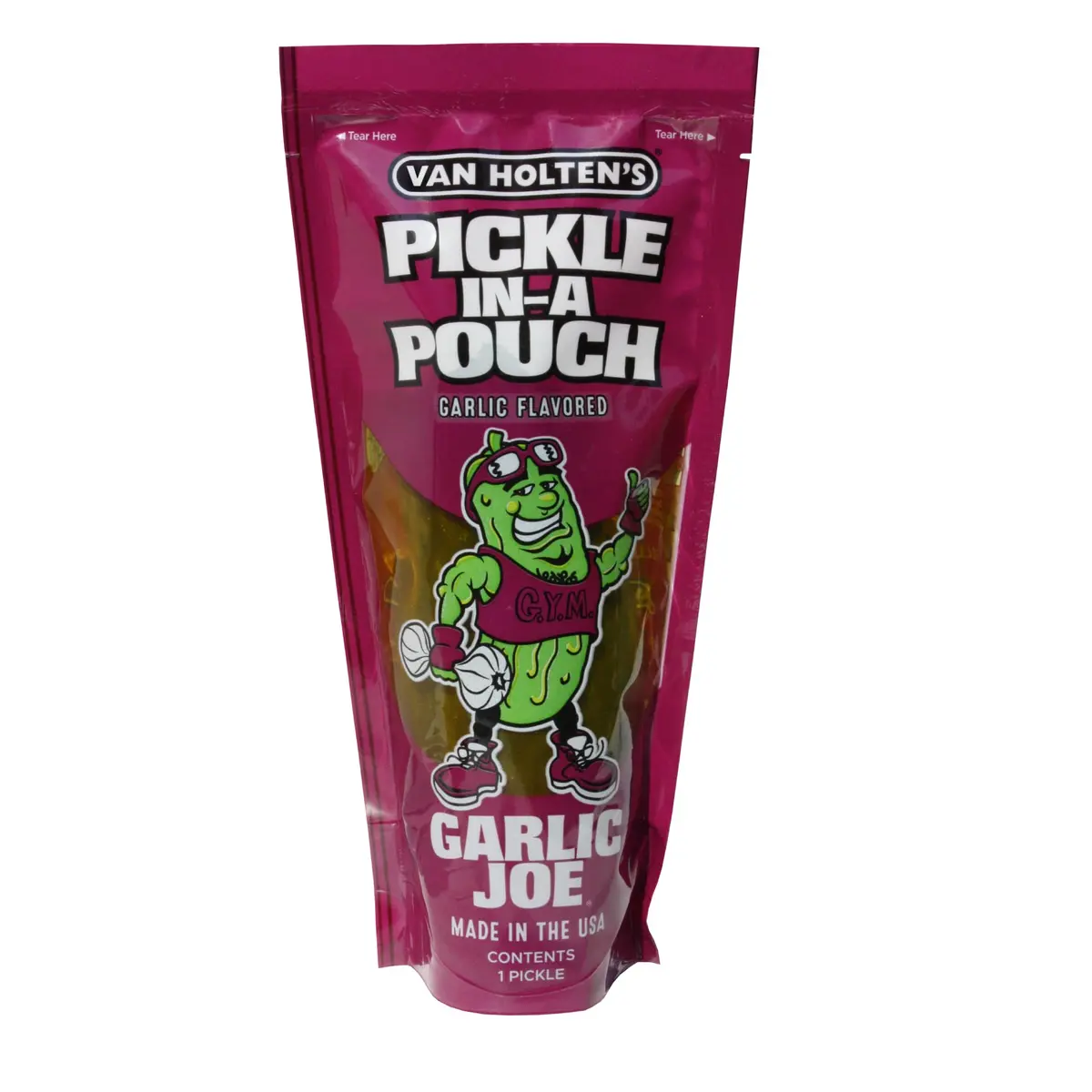 Van Holten's Garlic Joe Pickle-In-A-Pouch, Garlic Dill Snack, 7 oz (198 g) | Bold Garlic Flavor on-the-go - view 2