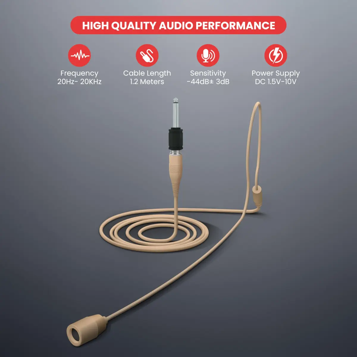 Pyle Wired Omnidirectional Headset Microphone with 3.5mm Plug & 1/4 Inch Adapter | Hands-Free Voice Capture for Presentations & Teaching - view 5