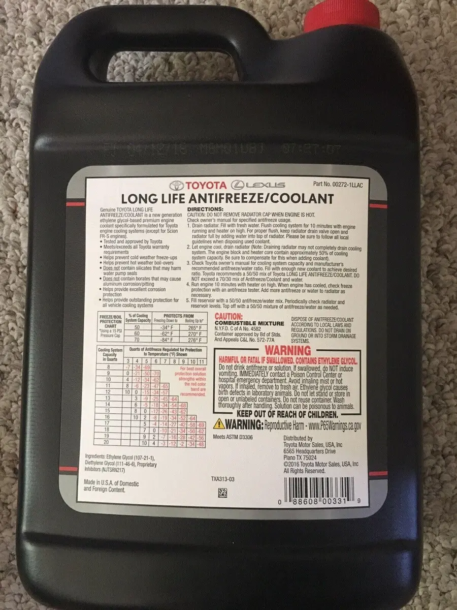 Toyota Genuine Antifreeze/Coolant 00272-1LLAC | 4.47 kg (9.85 lb) Full Strength Concentrate - view 3