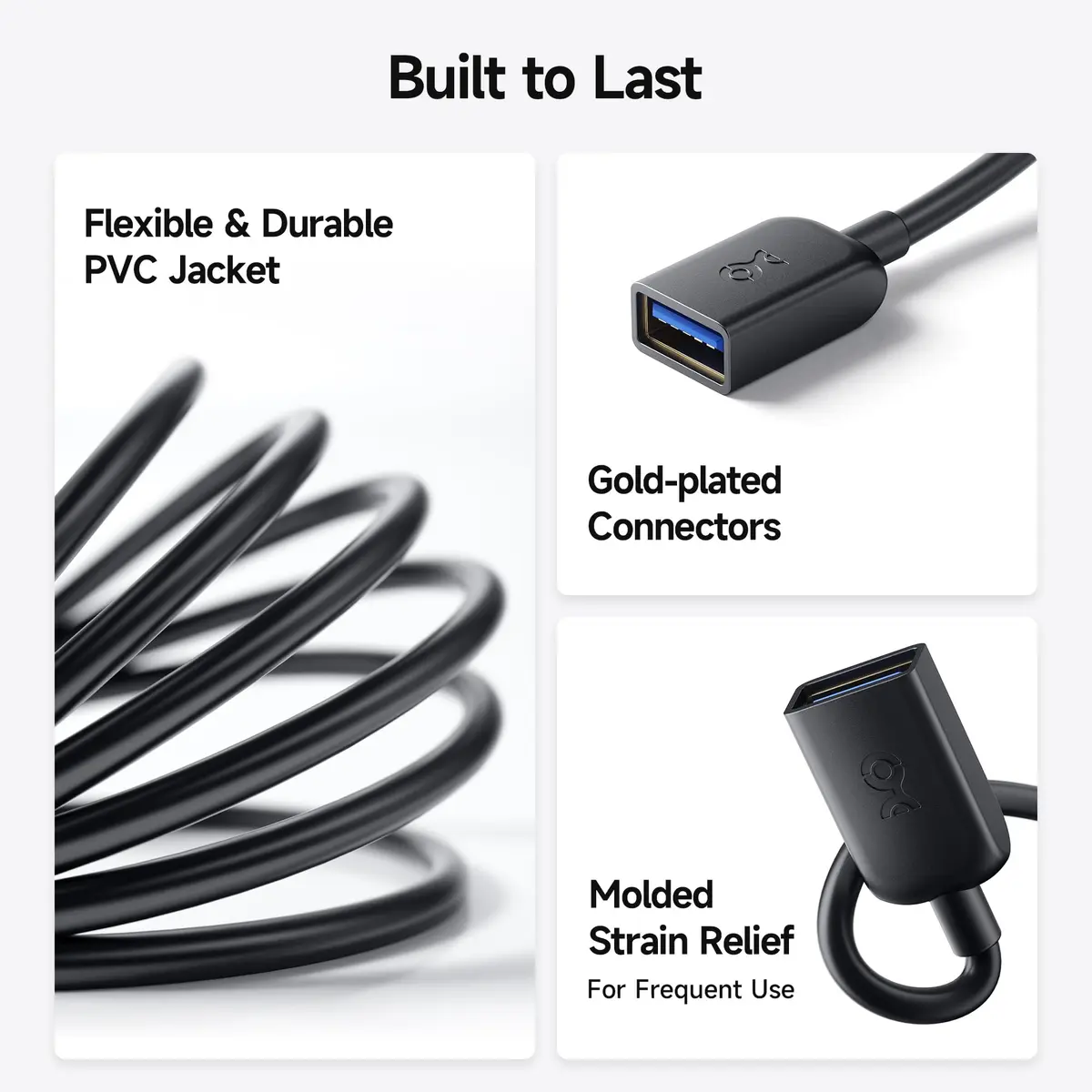 Cable Matters USB 3.0 Extension Cable 6ft Black | SuperSpeed Data & Durable Design - view 6