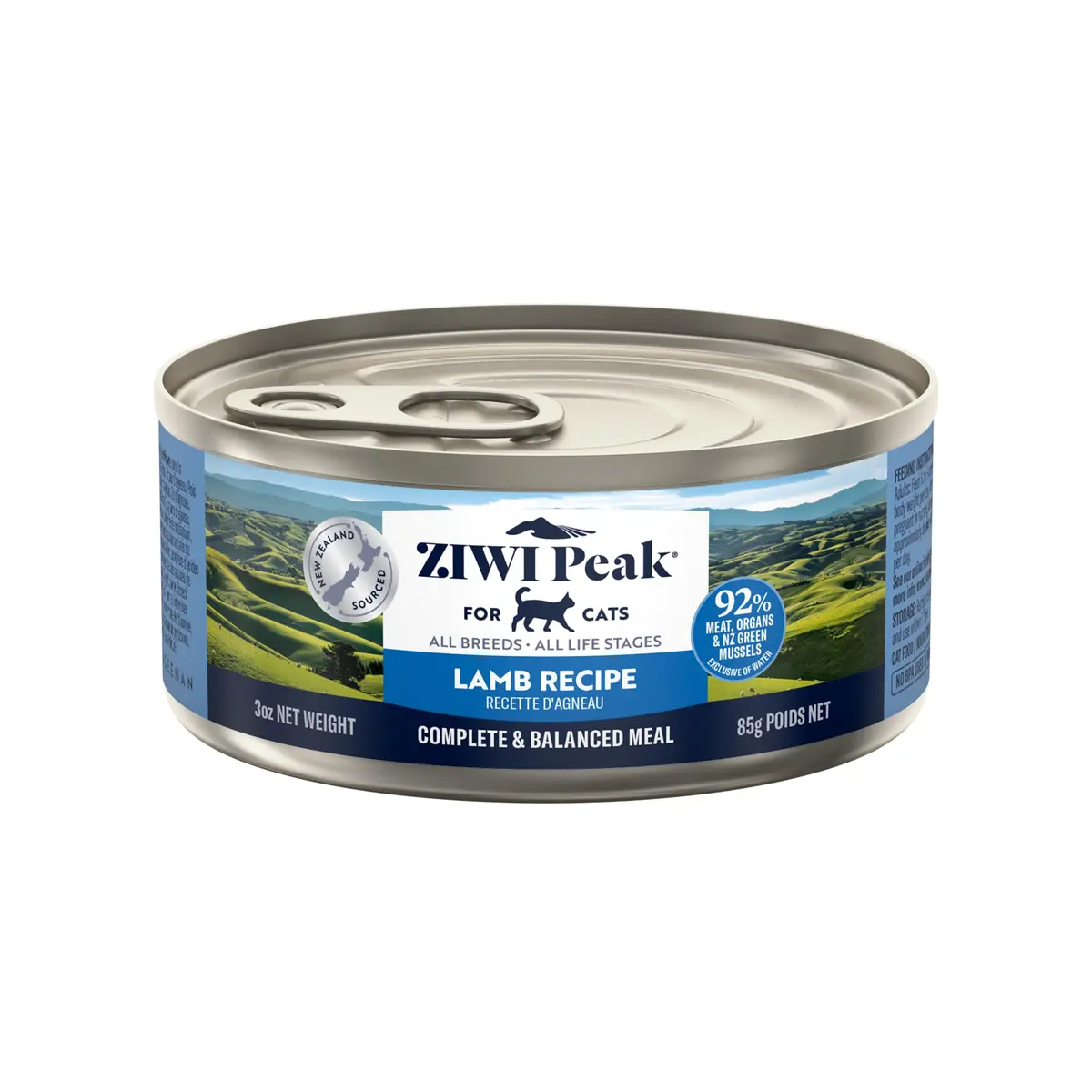 ZIWI Peak Canned Wet Cat Food Lamb 92% Meat & Organs | Grain-Free, High Protein, Moisture-Rich for Cats - main product image