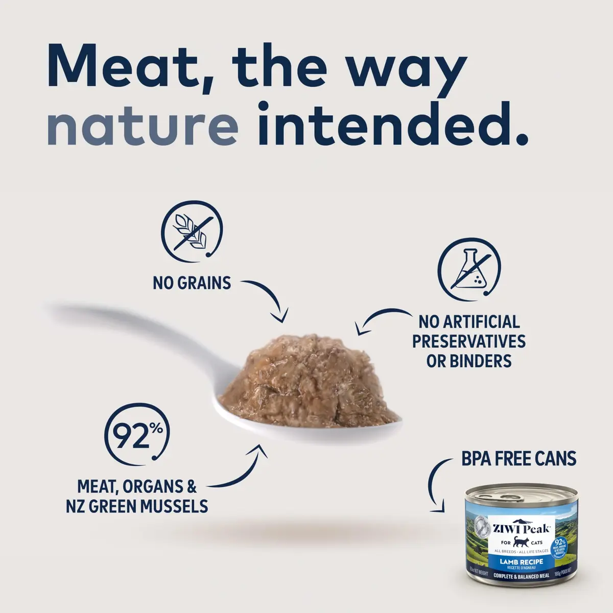 ZIWI Peak Canned Wet Cat Food Lamb 92% Meat & Organs | Grain-Free, High Protein, Moisture-Rich for Cats - view 2