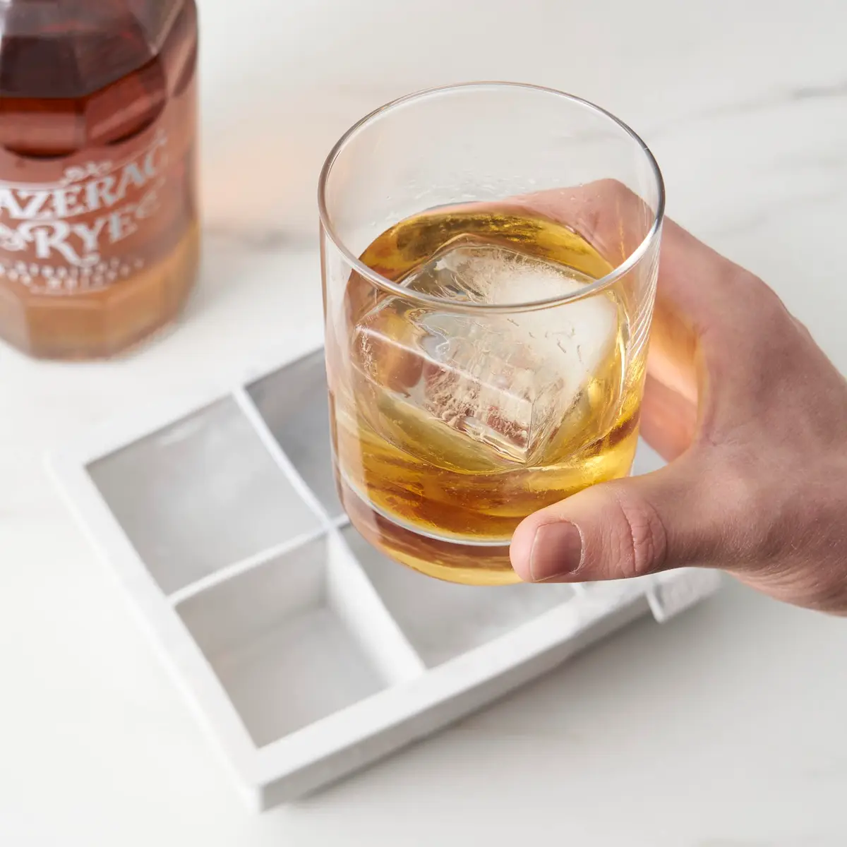 TRUE Marble Ice Cube Tray, Extra Large Silicone Ice Mold for 2 Inch Cubes | Perfect for Whiskey & Beverages - view 5