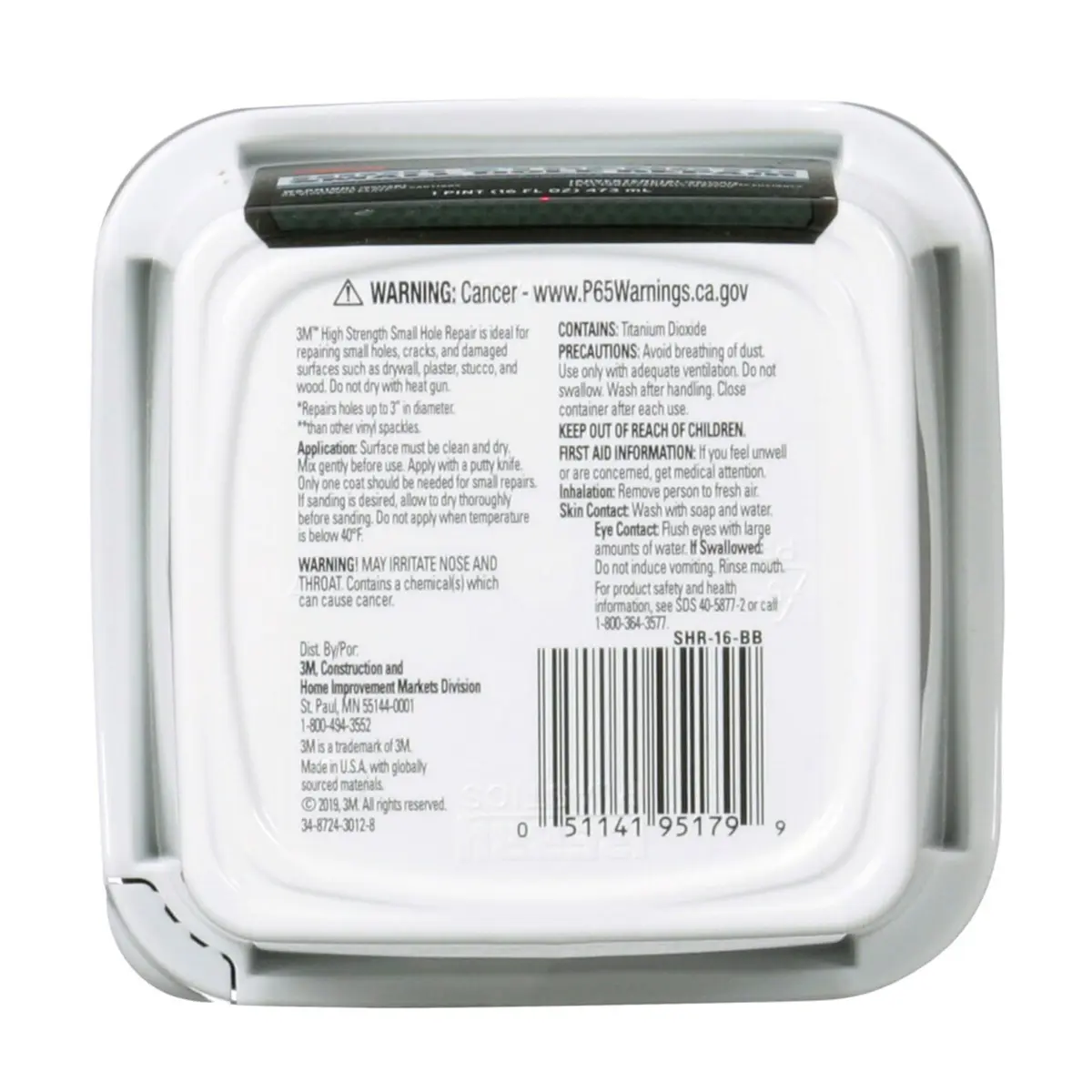 3M Small Hole Repair 16 oz | Fast, Lightweight Wall Patch for Interior & Exterior Use - view 9