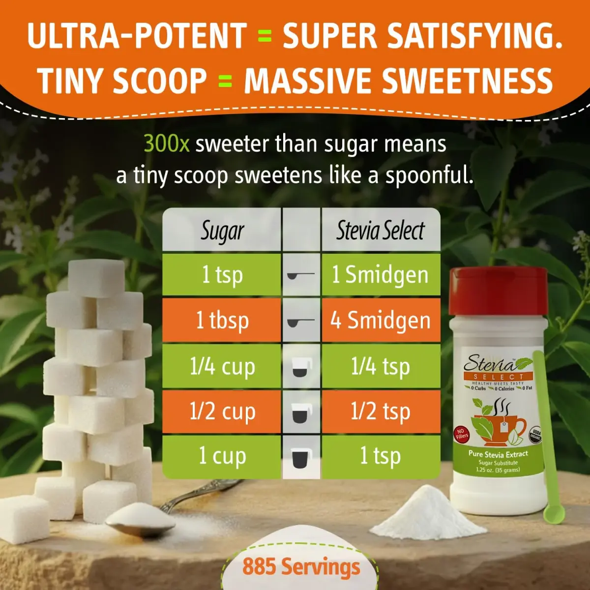 Stevia Select Organic Stevia Powder 1.25oz (35.4g) | Pure Plant-Based Sweetener with No Additives - view 4