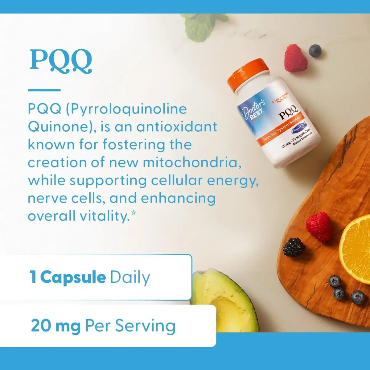 Doctor's Best PQQ Supplement 20 mg, Gluten Free, 30 Veg Caps | Supports Mitochondrial Function & Energy - view 4