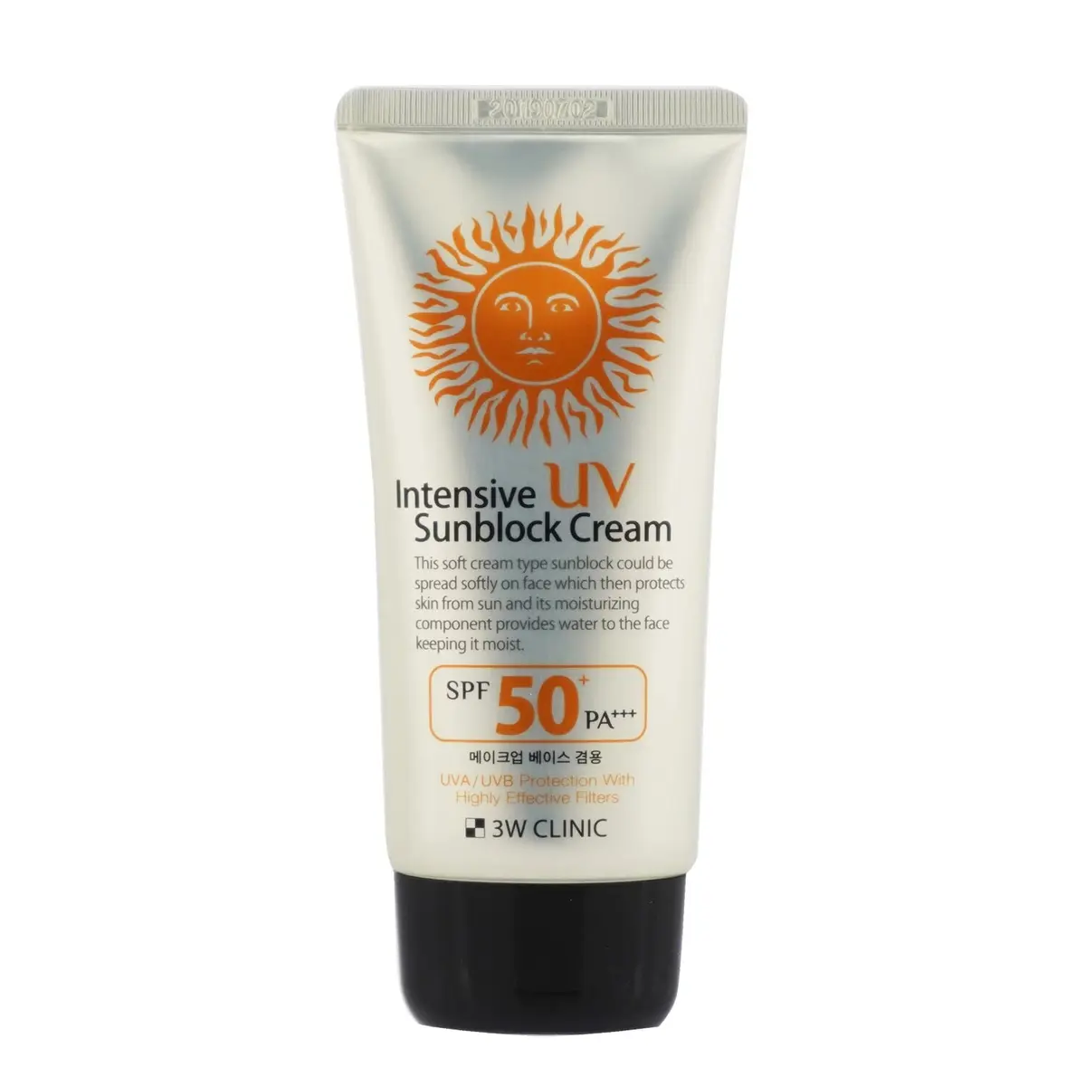 3W Clinic Intensive UV Sunblock Cream SPF50+ PA+++ 70ml (2.37 Fl Oz) | Broad Spectrum UVA/UVB Protection - main product image