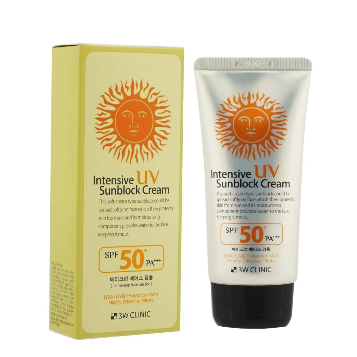 3W Clinic Intensive UV Sunblock Cream SPF50+ PA+++ 70ml (2.37 Fl Oz) | Broad Spectrum UVA/UVB Protection - view 2