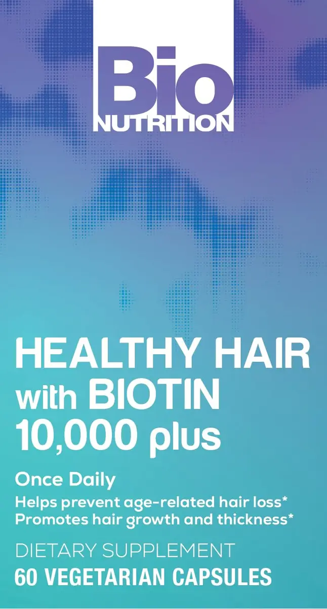 Bio Nutrition Healthy Hair Biotin Vegi-Caps 60 Count | Supports Hair & Nail Growth, Made in USA - view 5