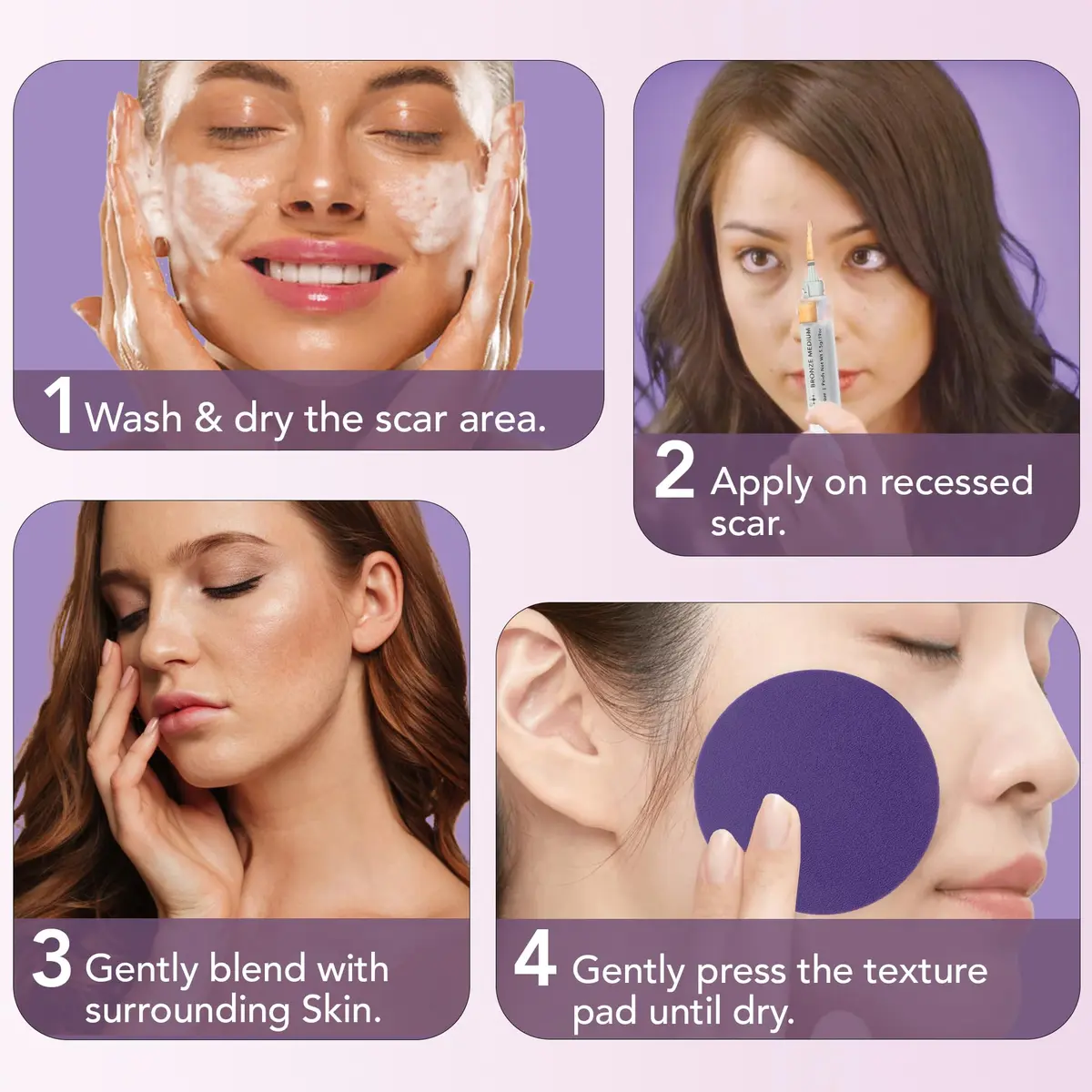 Dermaflage Scar Filler Kit Bronze Medium Waterproof Concealer for Acne Scars Wrinkles Ice Pick Scars Makeup | 1 mo supply - view 4
