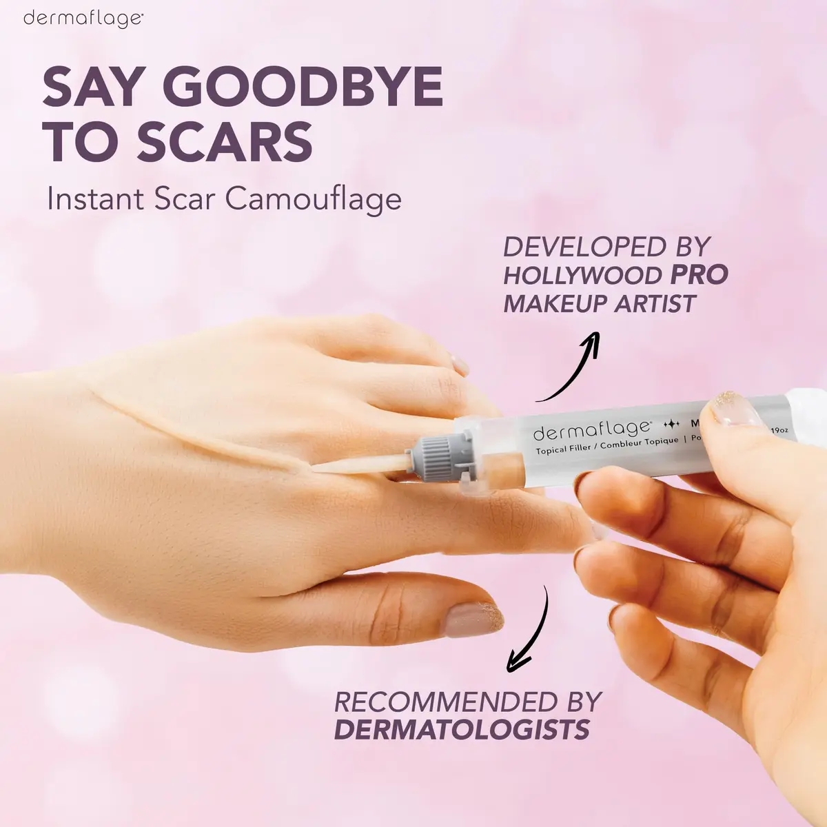 Dermaflage Topical Filler Single Applicator for scars - Bronze Medium 5.6 ml (0.19 Fl Oz) | Waterproof Scar Concealer for All Skin Tones - view 6