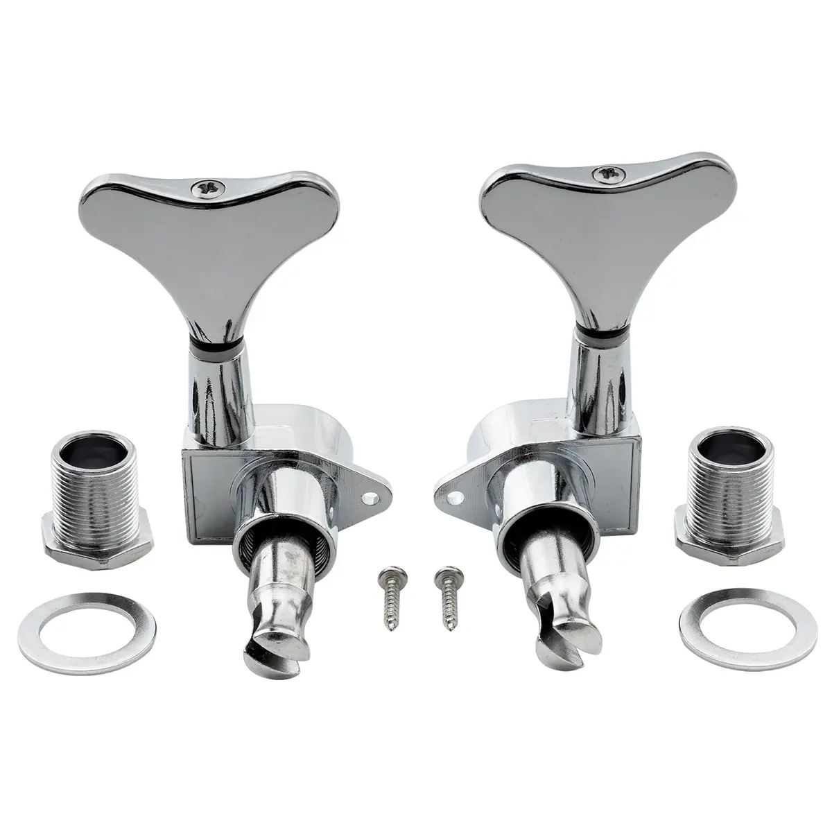 Musiclily Basic 3L3R 19:1 Ratio Bass Machine Heads Tuning Pegs Chrome for 5/6 String Bass - view 5