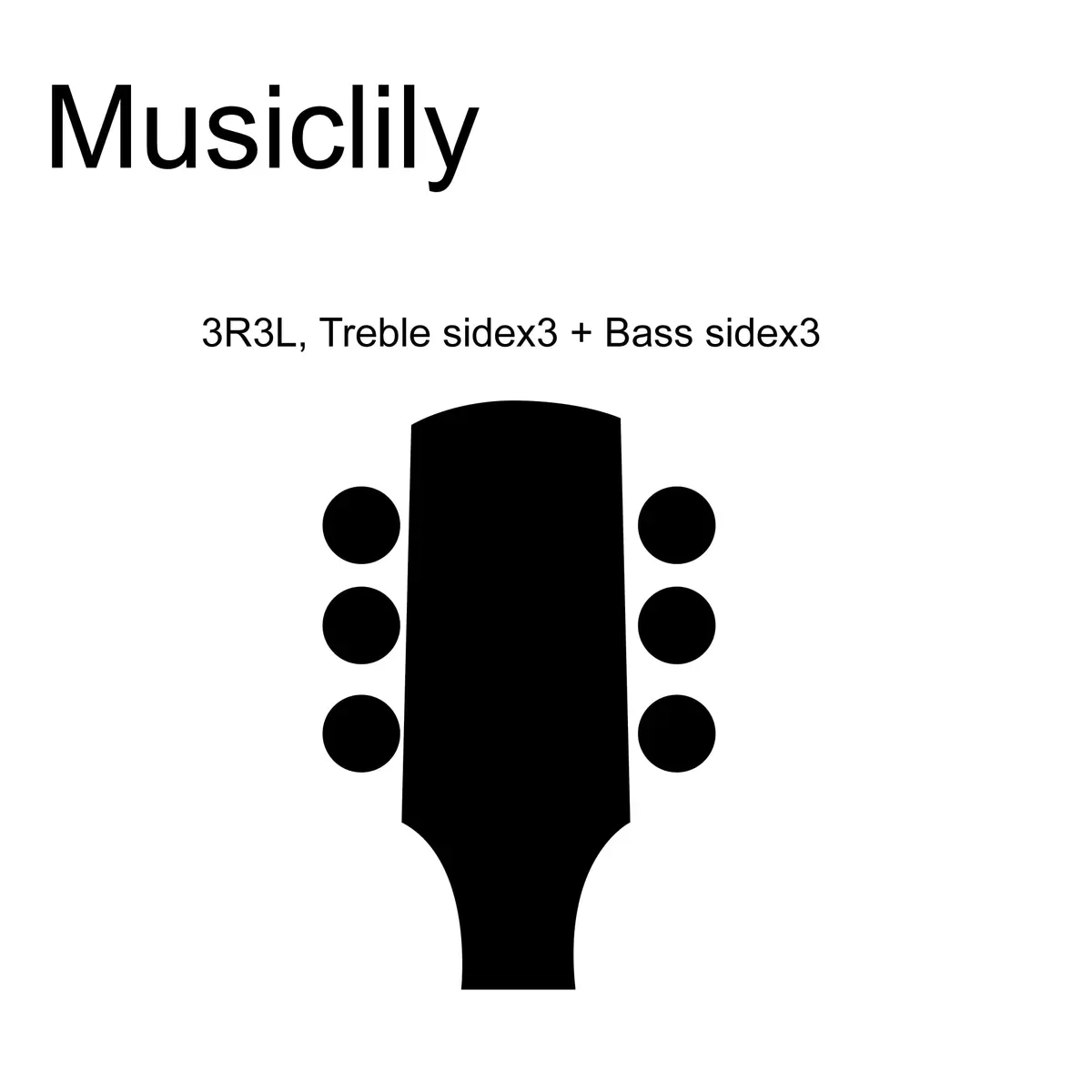 Musiclily Basic 3L3R 19:1 Ratio Bass Machine Heads Tuning Pegs Keys Black - view 3