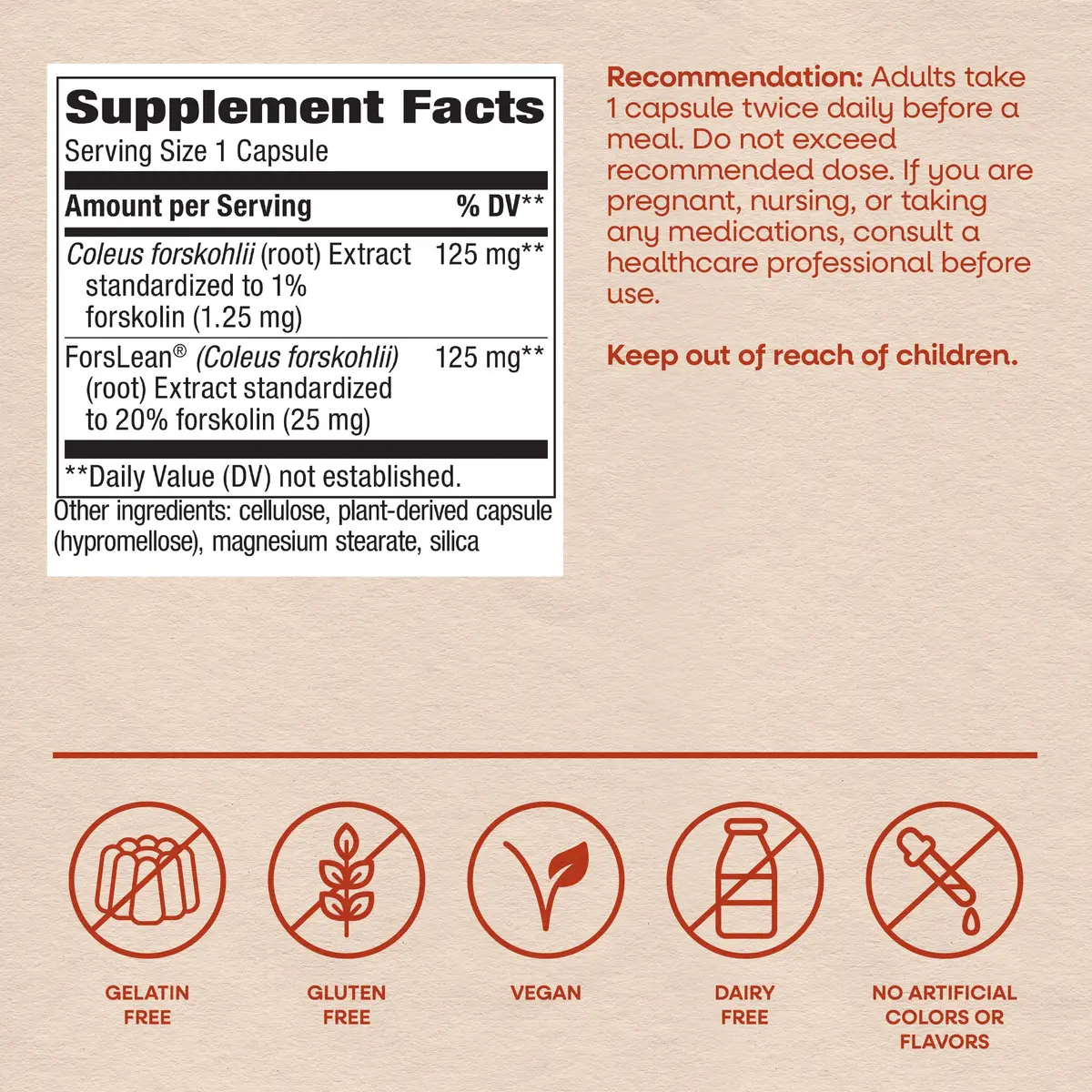 Nature's Way Coleus Forskohlii Extract, 20% Forskolin, Vegan, 60 ct | Supports Body Composition - view 6