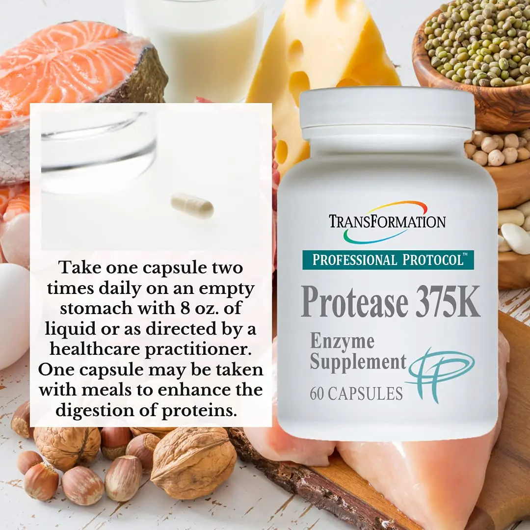 TRANSFORMATION Protease 375K Enzyme Supplement 60 Capsules | High-Potency Protein & Gut Support - view 2