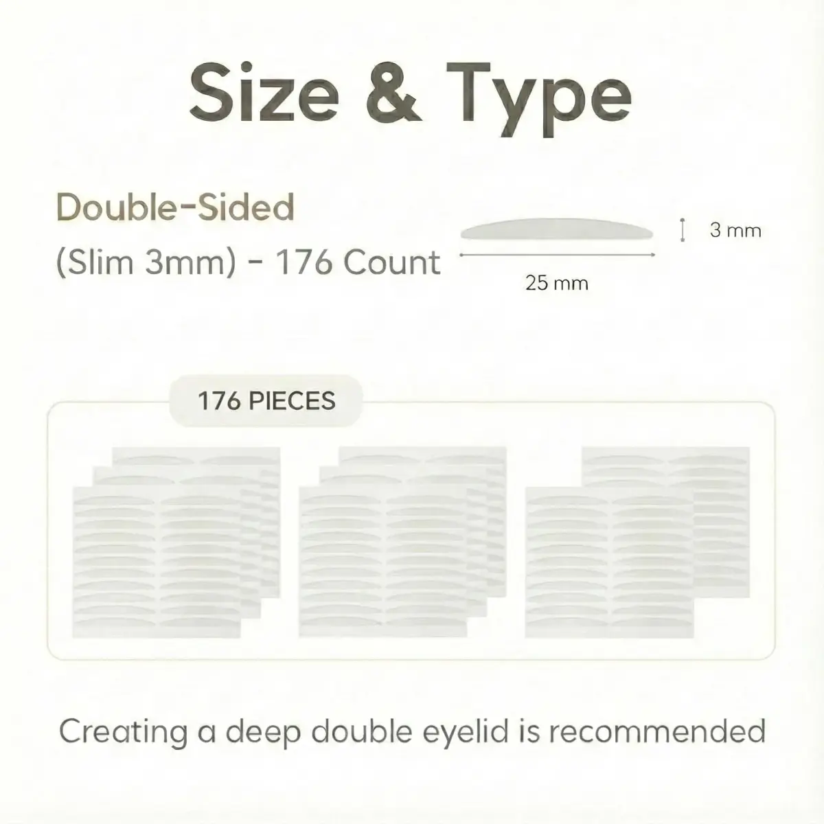 Eye Charm Magic Slim Double Eyelid Tape 176 Count | Invisible Strips for Hooded Monolid Correction - view 2