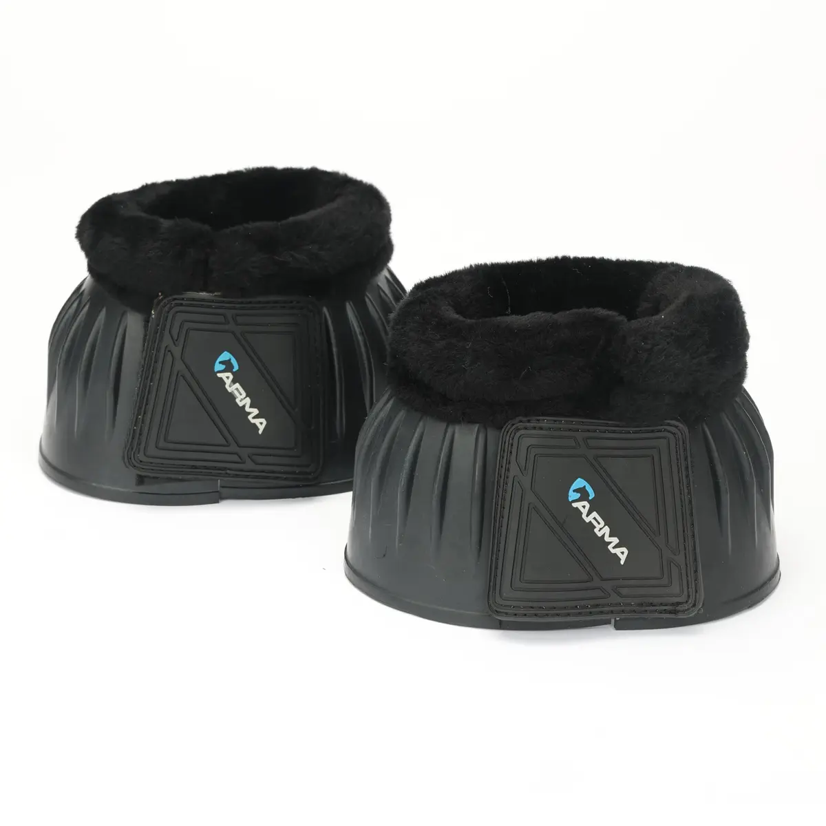 Shires ARMA Fleece Trim Bell Boot Cob Black | Protects Pasterns & Hoof Area - main product image