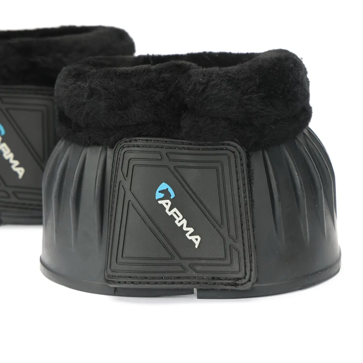Shires ARMA Fleece Trim Bell Boot Cob Black | Protects Pasterns & Hoof Area - view 2
