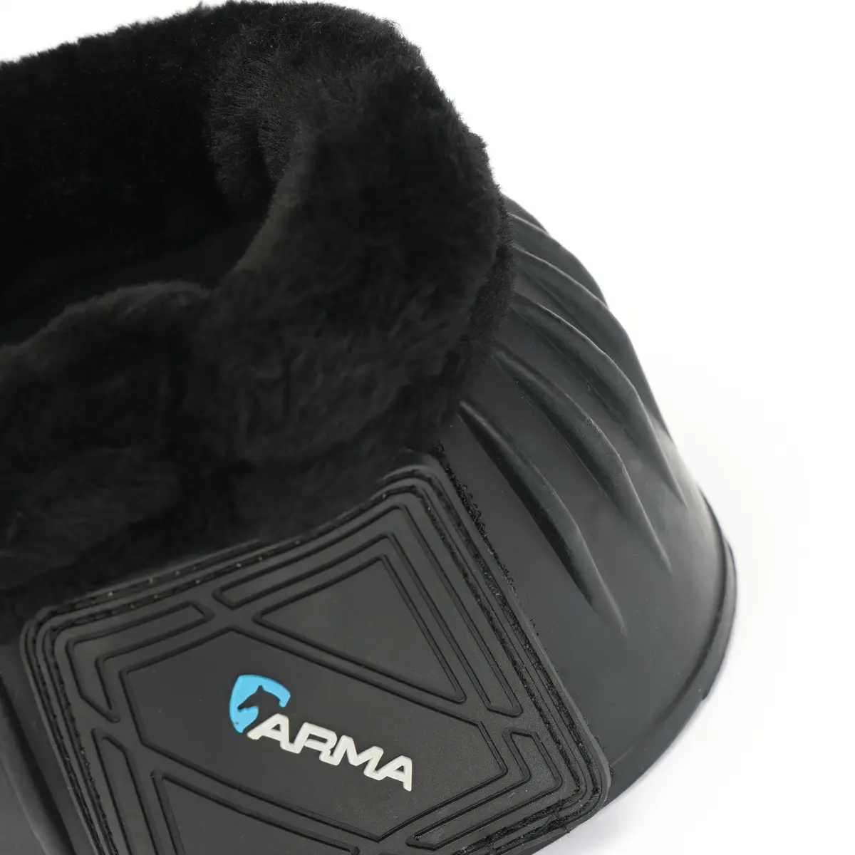 Shires ARMA Fleece Trim Bell Boot Cob Black | Protects Pasterns & Hoof Area - view 3