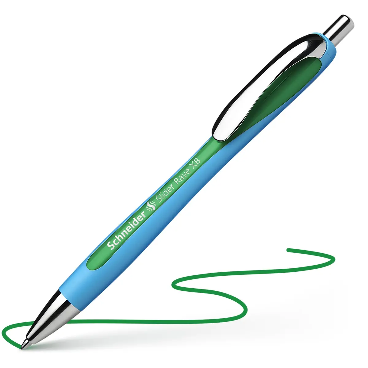 Schneider Slider Rave XB Ballpoint Pen, 1.4mm, Green Ink, 5-Pack | Smooth Writing with Viscoglide Technology - view 4
