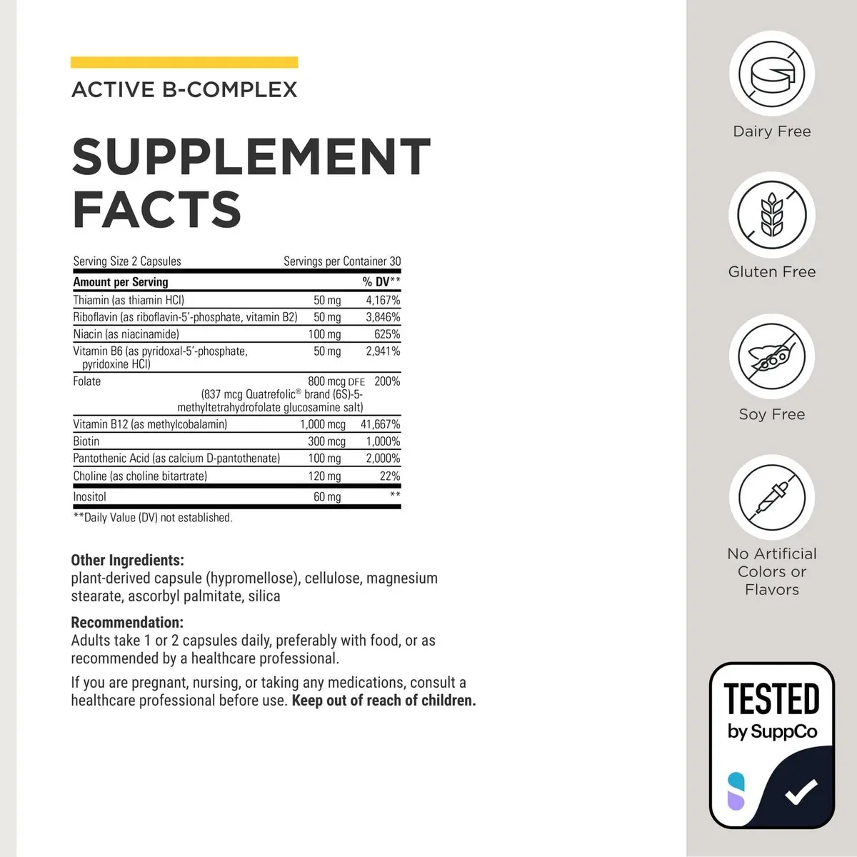 Integrative Therapeutics Active B-Complex with Methylfolate 60 Count | Cellular Energy & Immune Support - view 3