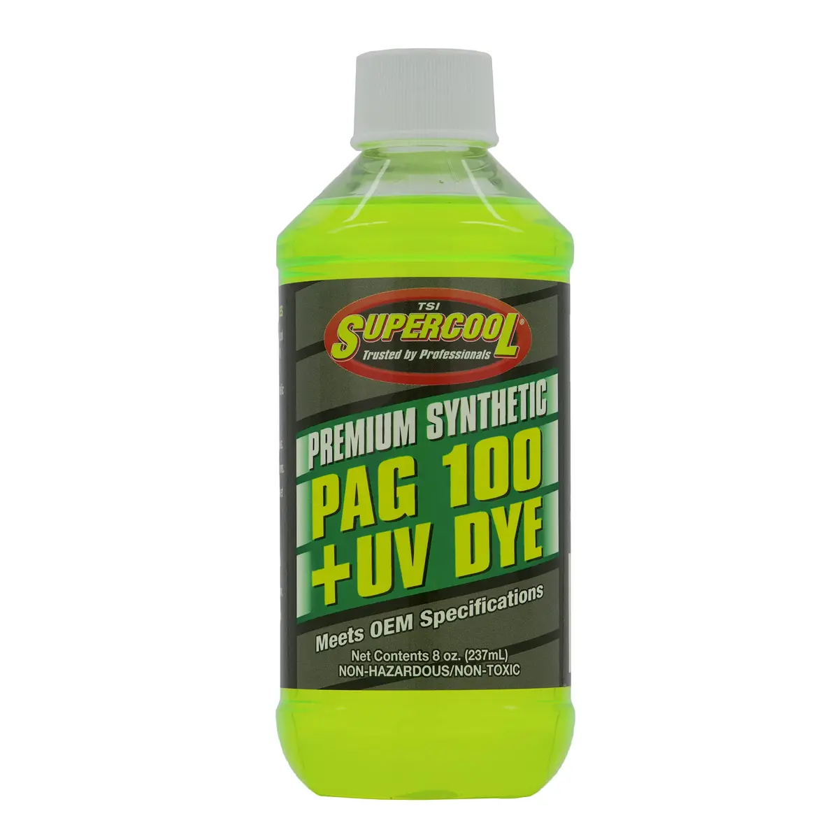 TSI Supercool P100-8D PAG Oil 100 Viscosity with U/V Dye 8oz | High Performance Synthetic PAG Oil for R134a Systems - main product image