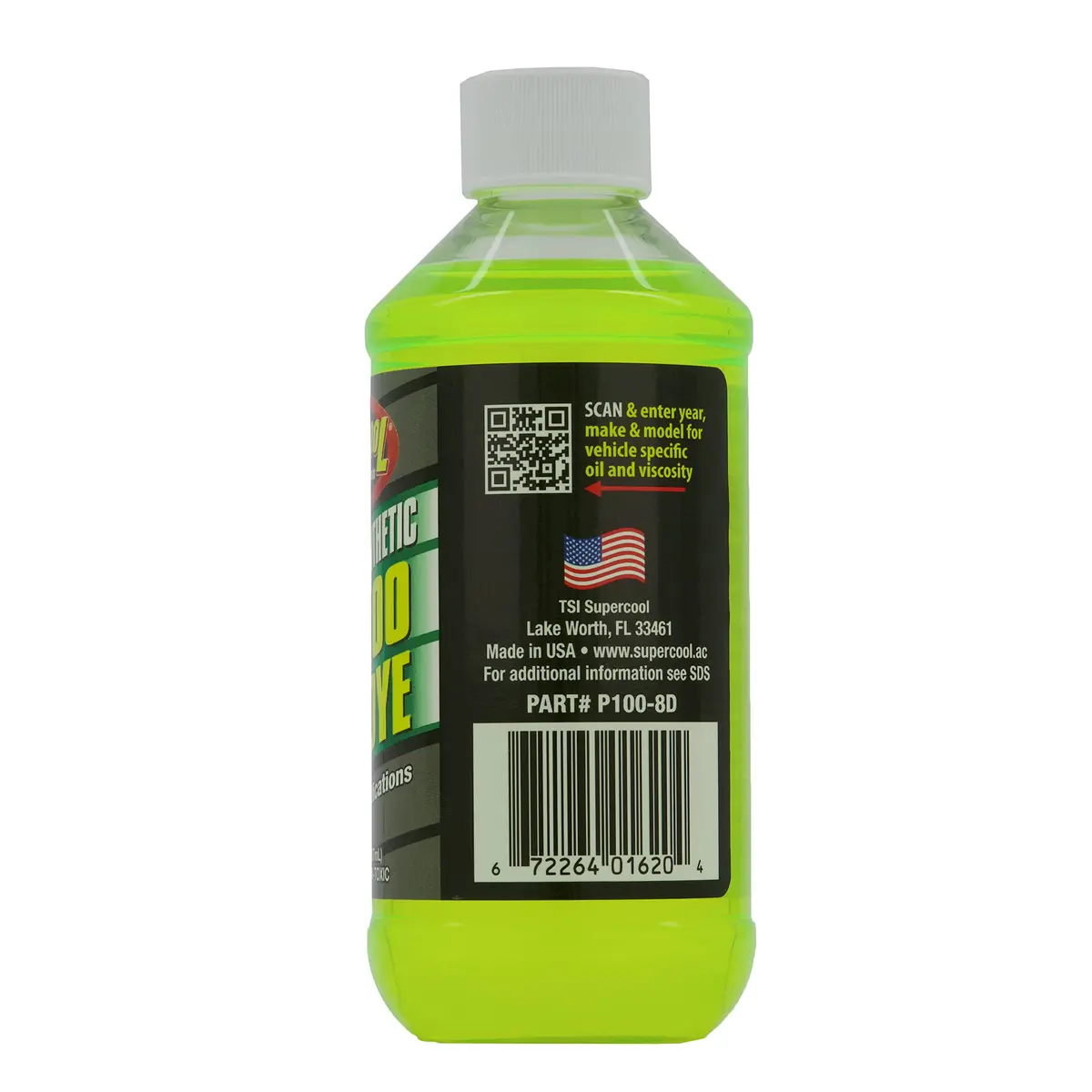 TSI Supercool P100-8D PAG Oil 100 Viscosity with U/V Dye 8oz | High Performance Synthetic PAG Oil for R134a Systems - view 2