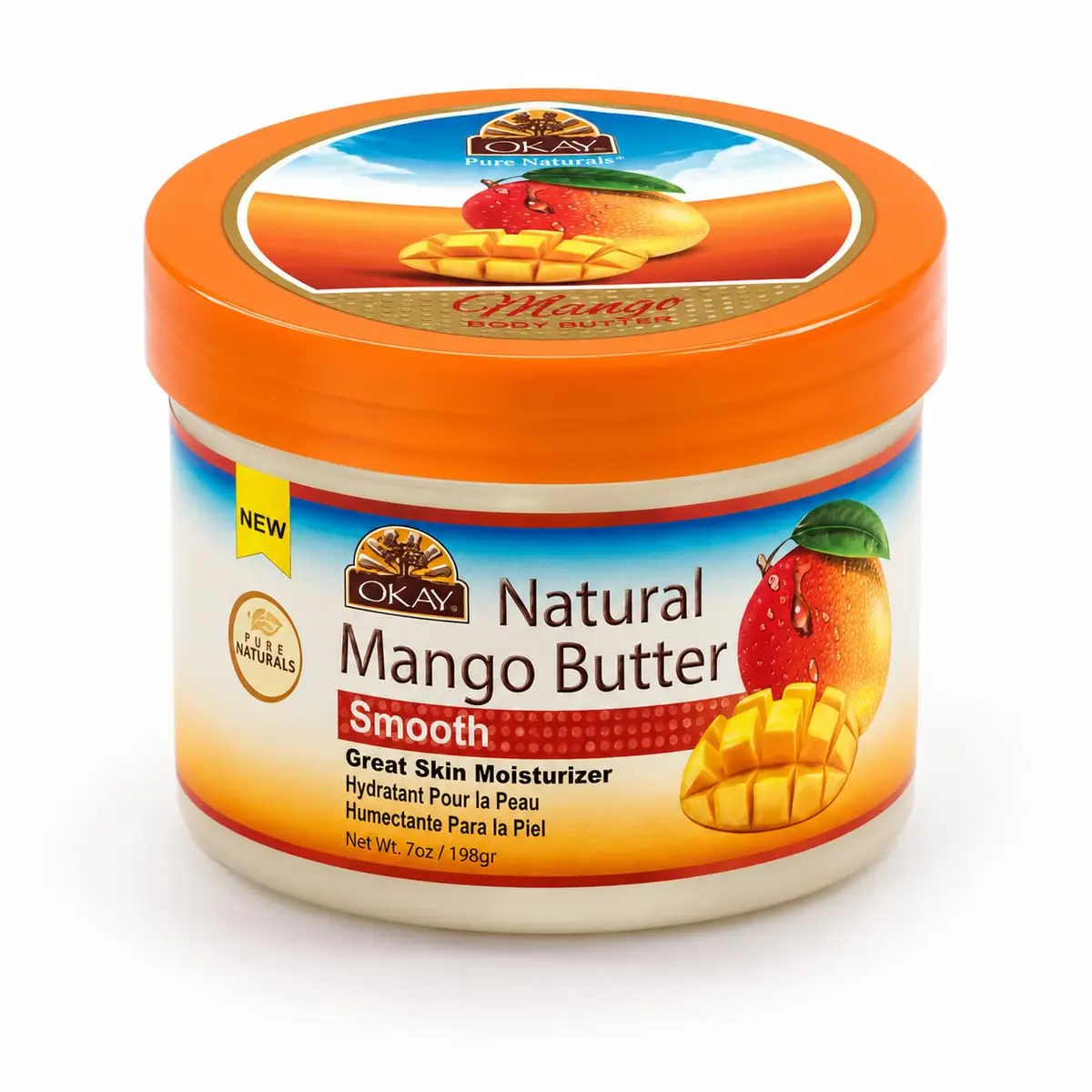 OKAY Pure Naturals Shea & Mango Body Butter 207ml (7 Fl Oz) | Deep Hydration for All Skin Types - main product image