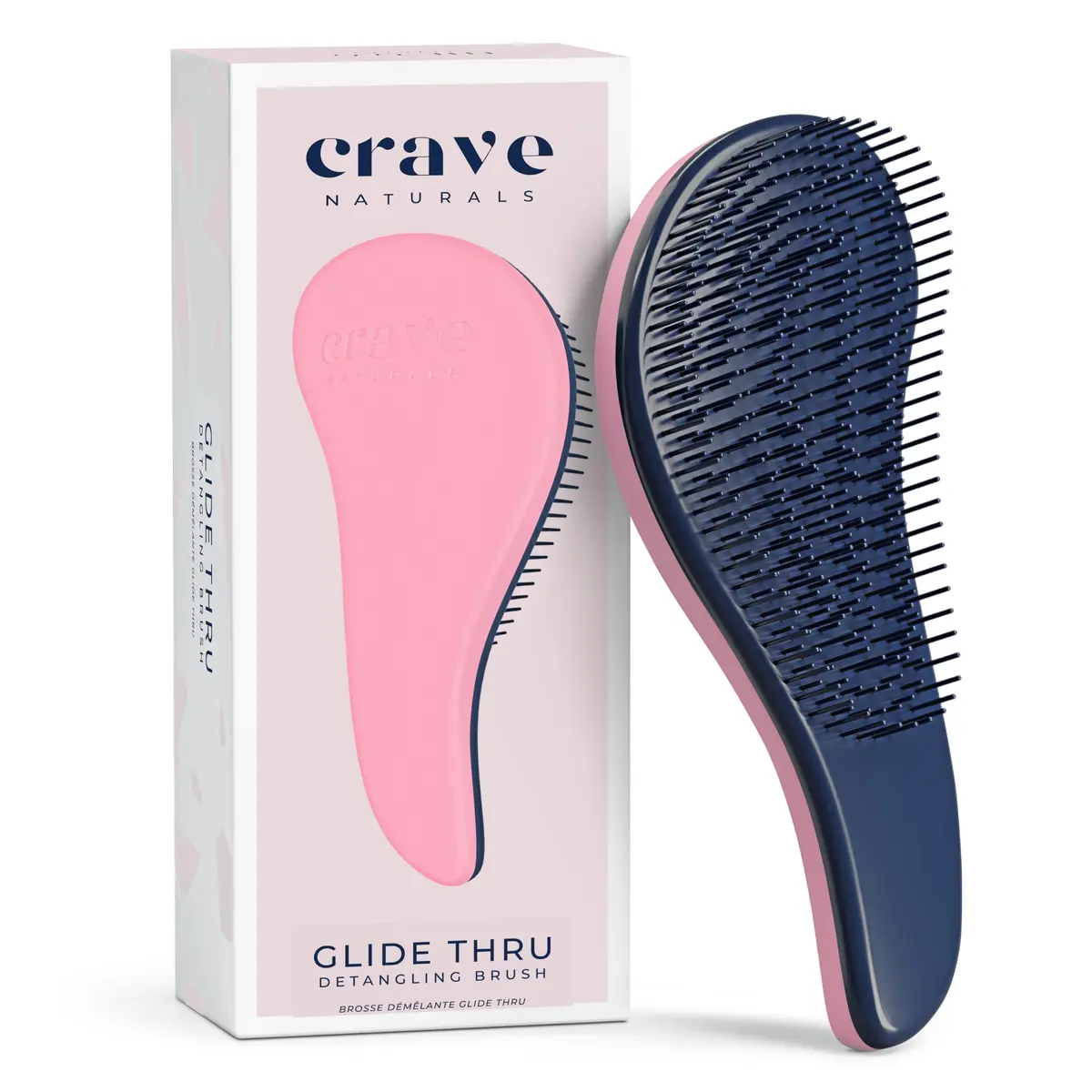 Crave Naturals Glide Thru Hair Brush - Detangler for Curly, Straight, Wet or Dry Hair | Gentle Detangling for All Hair Types - main product image