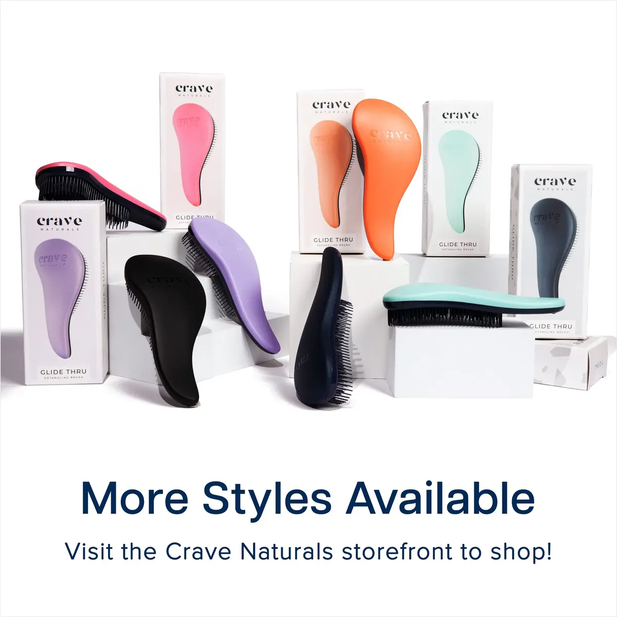 Crave Naturals Glide Thru Hair Brush - Detangler for Curly, Straight, Wet or Dry Hair | Gentle Detangling for All Hair Types - view 8