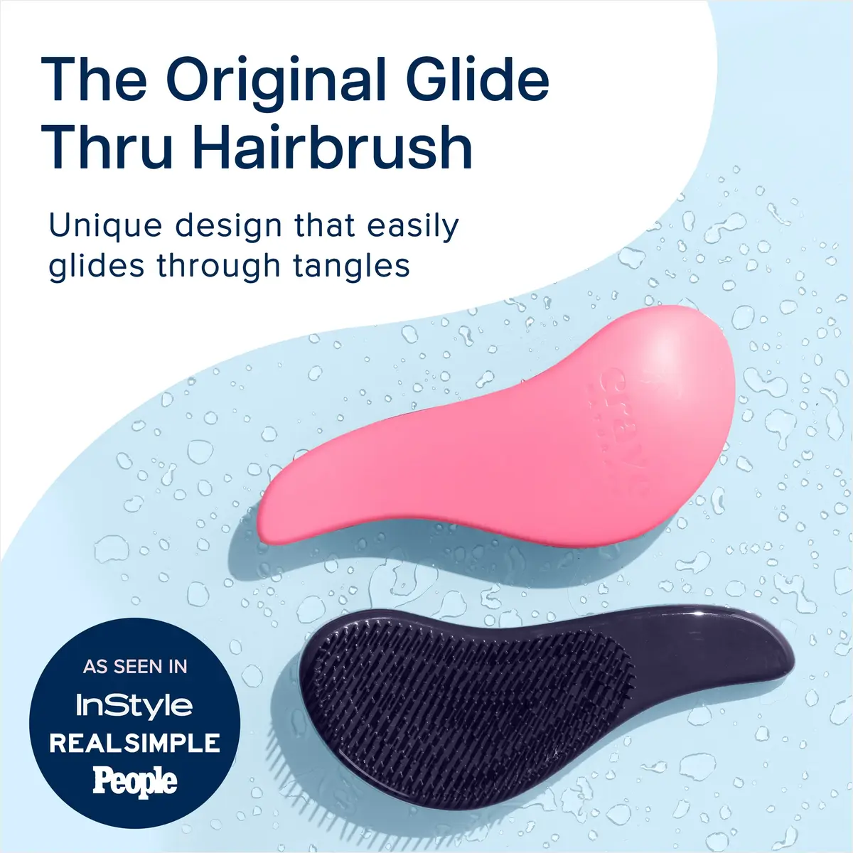 Crave Naturals Glide Thru Hair Brush - Detangler for Curly, Straight, Wet or Dry Hair | Gentle Detangling for All Hair Types - view 2
