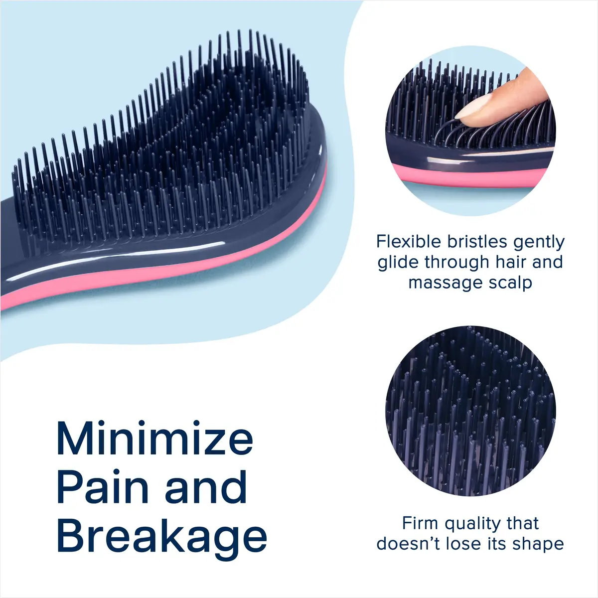 Crave Naturals Glide Thru Hair Brush - Detangler for Curly, Straight, Wet or Dry Hair | Gentle Detangling for All Hair Types - view 3