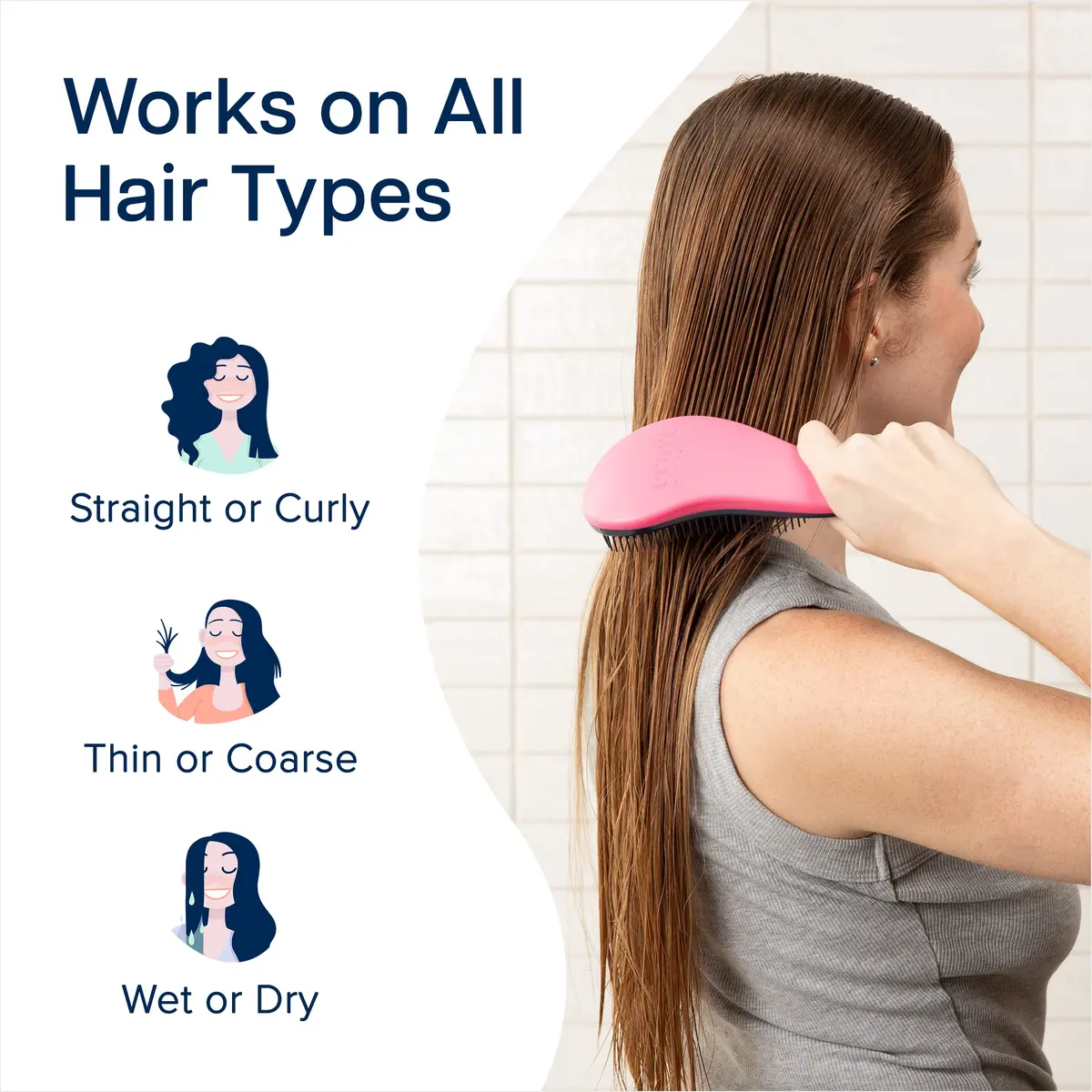 Crave Naturals Glide Thru Hair Brush - Detangler for Curly, Straight, Wet or Dry Hair | Gentle Detangling for All Hair Types - view 4