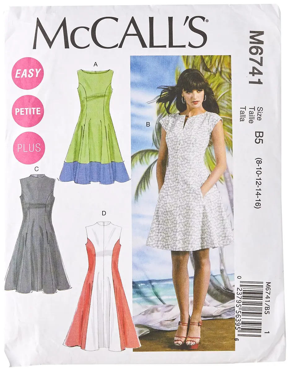 McCall's Pattern Company M6741B50 Misses'/Women's Petite Lined Dresses Sewing Template, Size B5 (8-10-12-14-16) | Women's Petite Dress Pattern - main product image