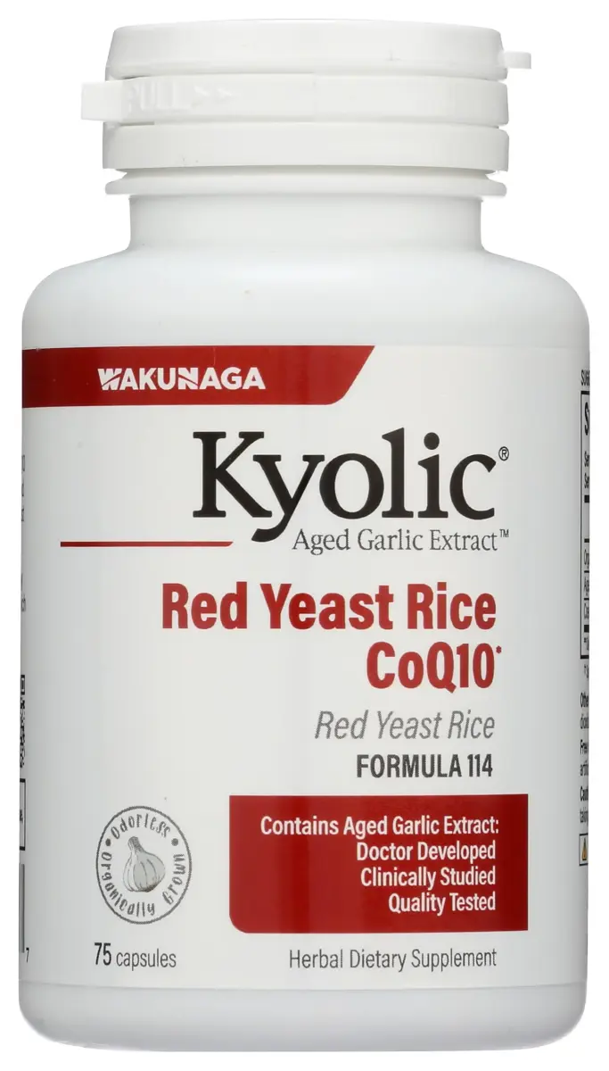 Kyolic Aged Garlic Extract Formula 114 Red Yeast Rice CoQ10 75 Capsules (25 Servings) | Supports Cardiovascular Health & Cellular Energy - main product image