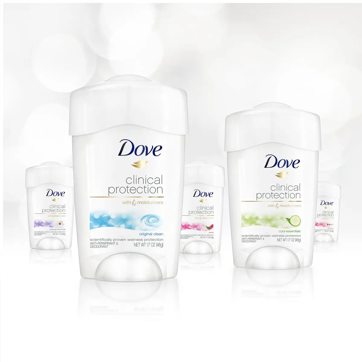 Dove Clinical + Care Original Clean Antiperspirant Stick 1.7 oz | 96H Sweat & Odor Protection, Nourishing Serum, No Alcohol - view 6